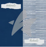 Designpapier - Basic - Marineblau - Streifen + Uni - Doppelseitig bedruckt