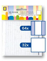 JEJE Produkt 3D Foam Rectangles 12x12 mm & 12x6 mm x 2 mm - 3D Klebepads