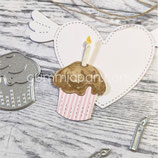 Cupcake mit Kerze - Stanze