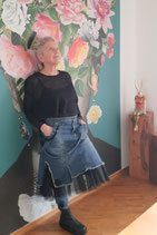 Rock mit Tüll, Jeans, von Pluslavie