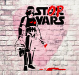 Schablone - Banksy Stop Wars