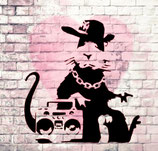 Schablone - Banksy Rat "Ghettoblaster"