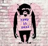 Schablone - Banksy Monkey "Keep it real"