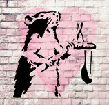 Schablone - Banksy Rat "Katapult"