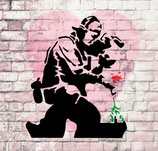 Schablone - Banksy "The last Flower"