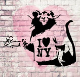 Schablone - Banksy Rat Love New York
