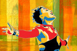 Stencil PopArt - "Pink Trustfall"