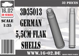 3D35013 German 5,5cm Flak shells