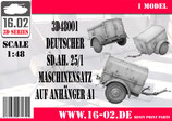 3D48001 Deutscher Sd.Ah.25/1 für Maschinensatz F auf leichtem Anhänger A1