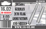 3D35001 German 2cm Flak ammunition and shells