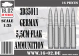 3D35011 German 5,5cm Flak ammunition