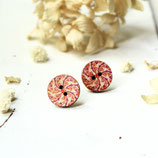 Ohrstecker aus Holzknöpfen "Swirl"