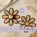 Gastgeschenk zum Ausdrucken – DIY Blumen Vorlage für Schokokugeln
