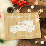 Deko-Schild aus Holz | Weihnachtscountdown "Truck"
