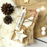 Geschenkset Weihnachten in Holzbox ~ Kerze | Kerzenhalter | Wichtel