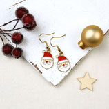Weihnachtsmann Ohrringe - kleine Ohrhänger mit Edelstahl für die Weihnachtszeit