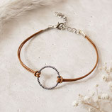 Lederarmband mit silbernem Ring "Silver Circle"