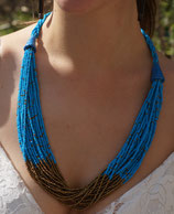 Halskette Blau Gold