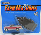 Ford F-250 4WD Pickup Truck with Machine Trailer  1/64 Ertl