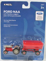 Ford NAA Golden Jubilee Tractor and Flarebox Wagon Ertl 1/64