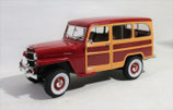 1955 Willys Jeep Station Woody Wagon Burgundy 1/18