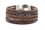 Herrenarmband Braun Breit