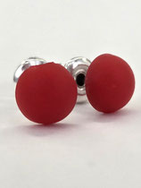 Ohrstecker „Siam Matt“ – Sattes Rot & Edelstahl