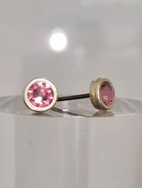 Ohrring mit Titanstift und Kristall rosa