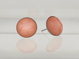 12mm Edelstahl Ohrstecker silber mit Polaris Stern Cabochon peach