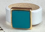 Lederring "Ice & Emerald"