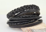 Herren Wickelarmband Schwarz breit