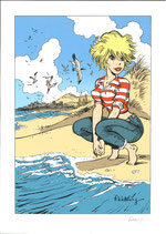 Sérigraphie Natacha en marinière - A3