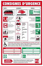 Panneau de consigne en cas d'urgence