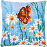 VE 0203670 CUSCINO FARFALLA E MARGHERITE