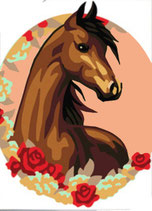 CA3 354 CAVALLO TRA LE ROSE
