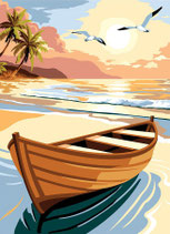72 2376 LA BARCA AL TRAMONTO