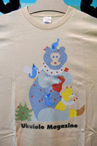 UkuleleMagazine半袖Tシャツ【P】カラー：ナチュラル/サイズ：L