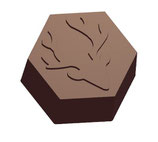 Molde de bombón de chocolate con forma de hexágono y un ciervo.