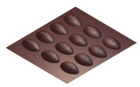 Molde de chocolate de 9 mitades de balón de rugby