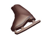 Large ice skate chocolate mold, left side