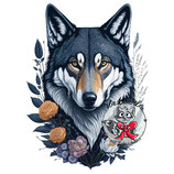 Kuschelkissen mit Füllung "Wolf" #02