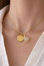 Collier de naissance 1&2 "Pierre et Fleur"