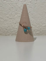 Bague Rose Gold en Fil avec Pierres Naturelles Turquoise – Bijou Fait Main