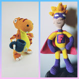 Peluches poupée Superflu et Thé Rex le dinosaure au choix