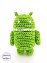 Bugdroid vert peluche crochet en coton inspiré d'Android