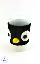 Protege mug Cozy cup pingouin au crochet