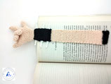 Marque pages main Metal musique en coton au crochet
