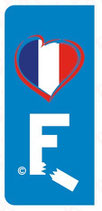 Sticker Plaque Gauche Coeur France