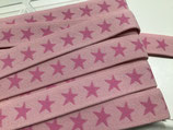 Gürtelgummi 20 mm Sterne rosa/pink