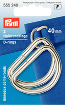 Prym 2 D-Ringe silber 40 mm